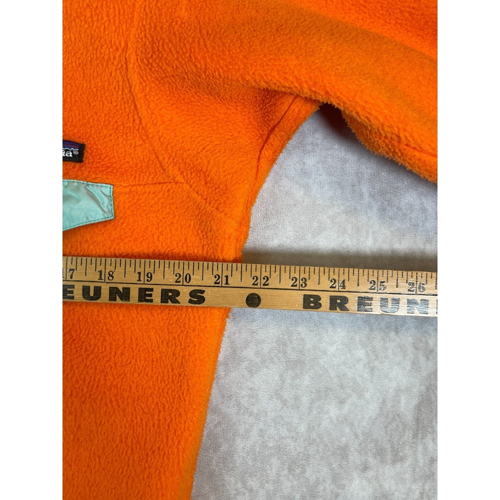 VTG 80s Patagonia Synchilla Snap T Fleece Jacket Mens Medium Orange Hiking USA - Picture 10 of 13